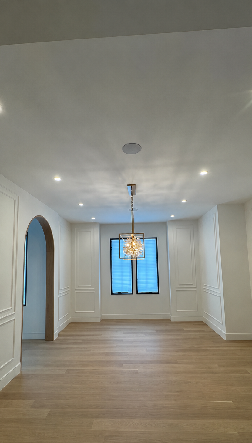 Dining room chandelier install, in progress